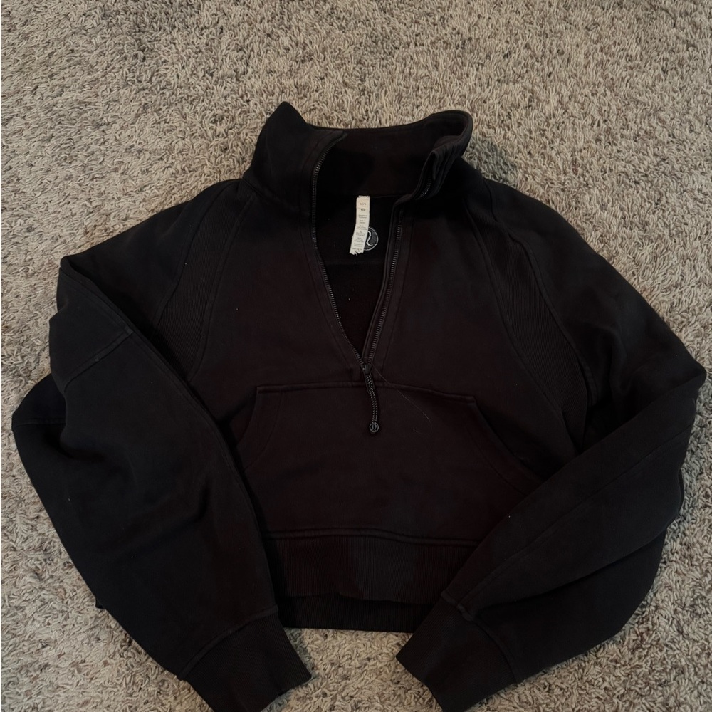 Lululemon Athletica oversized scuba Black Half-Zip Pullover size XS/S